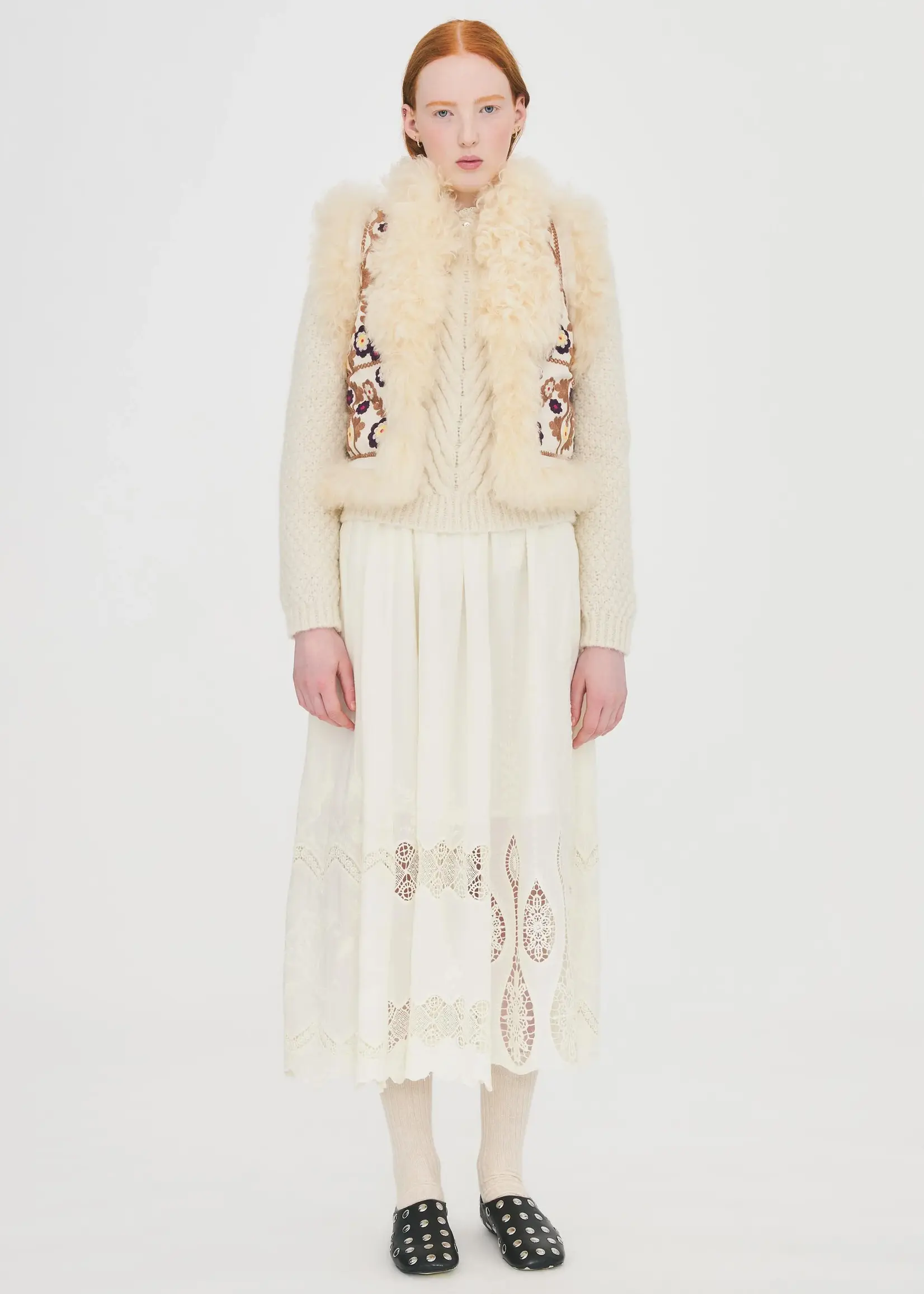 Antik Batik Magyar Gilet - Cream