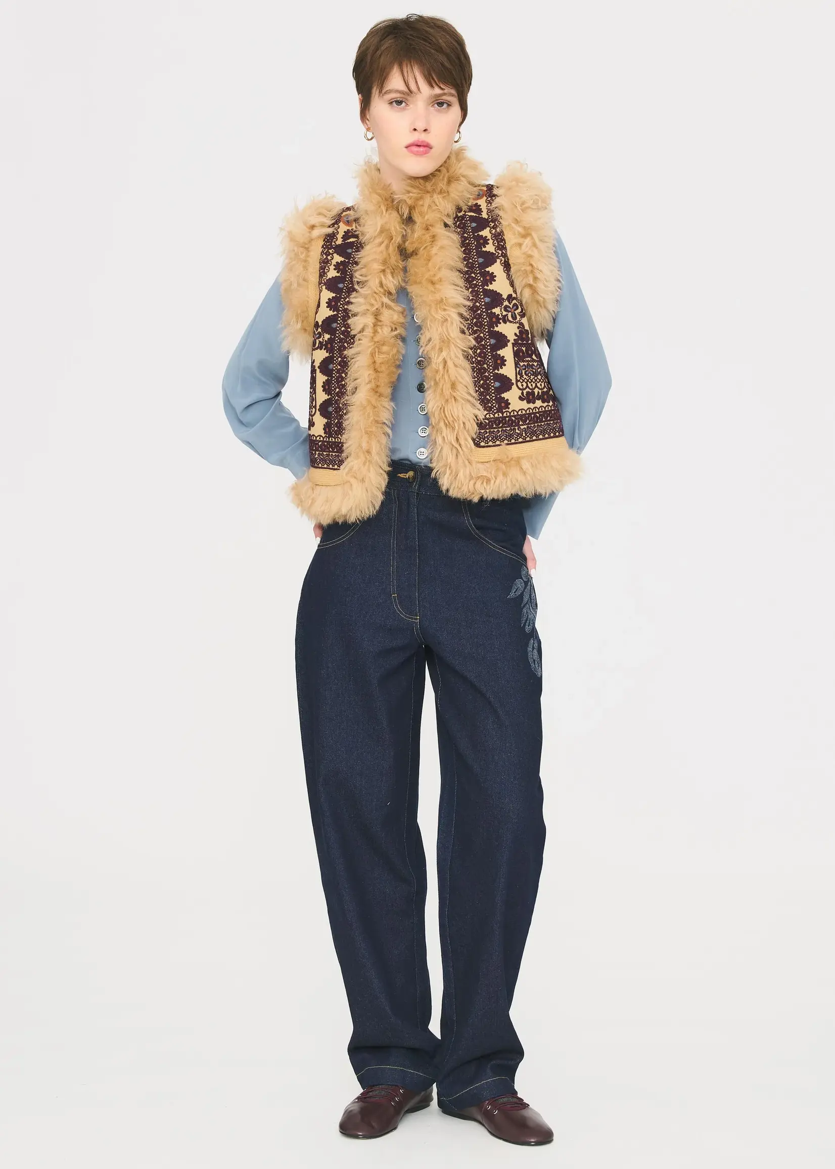 Antik Batik Sandora Gilet - Camel