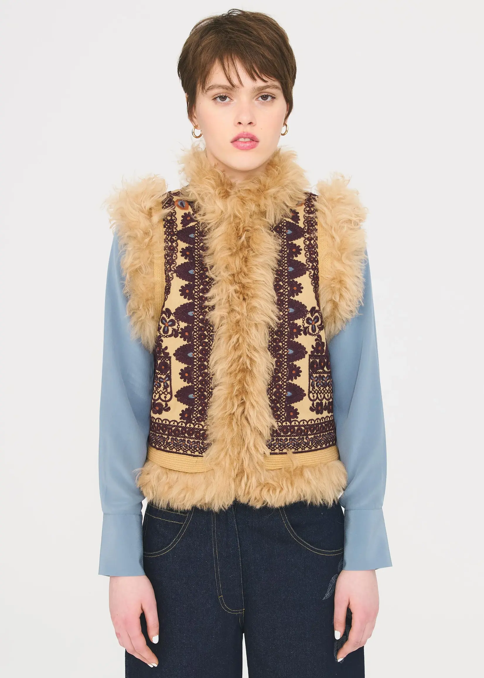 Antik Batik Sandora Gilet - Camel