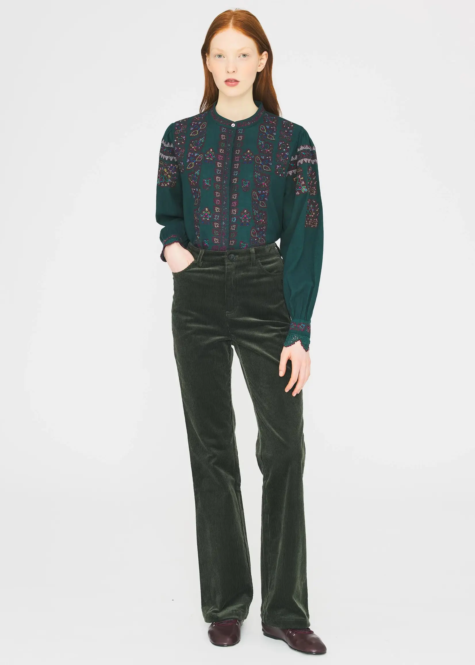Antik Batik Tilto Flare Pant - Green