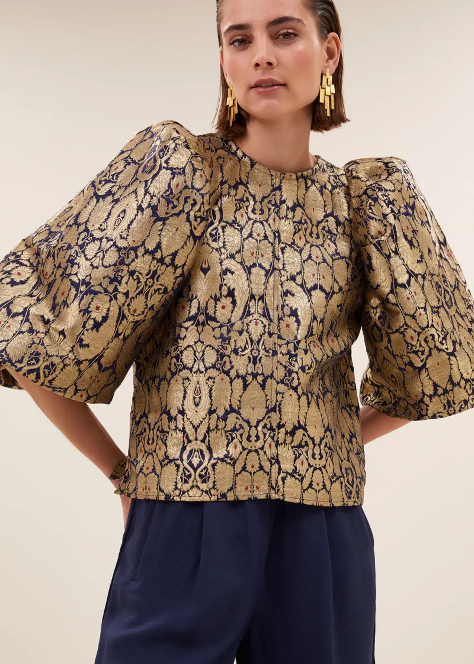By-Bar Zasu Festive Blouse - Gold