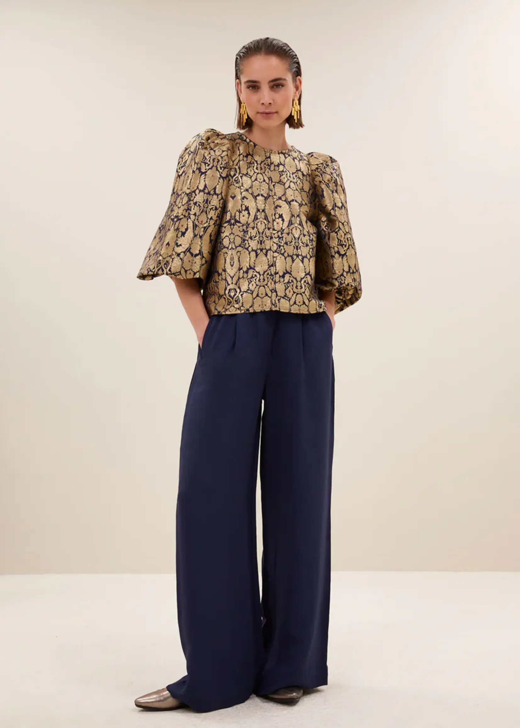 By-Bar Zasu Festive Blouse - Gold