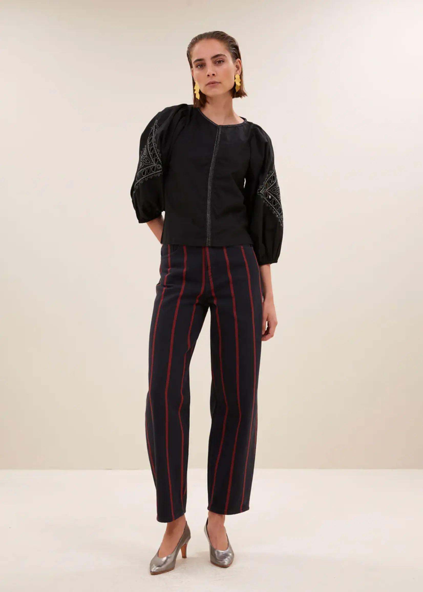 By-Bar Rae Festive Blouse - Jet Black