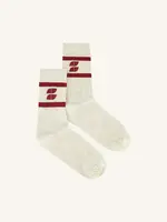 By-Bar Logo Sparkle Grey Socks - Wine