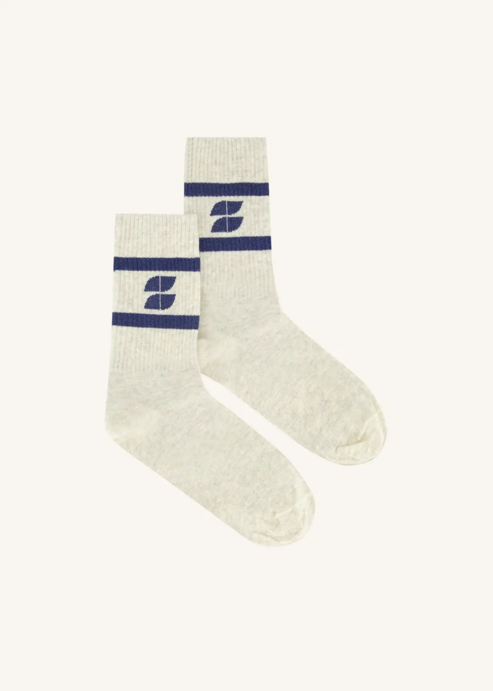 By-Bar Logo Sparkle Grey Socks - Navy
