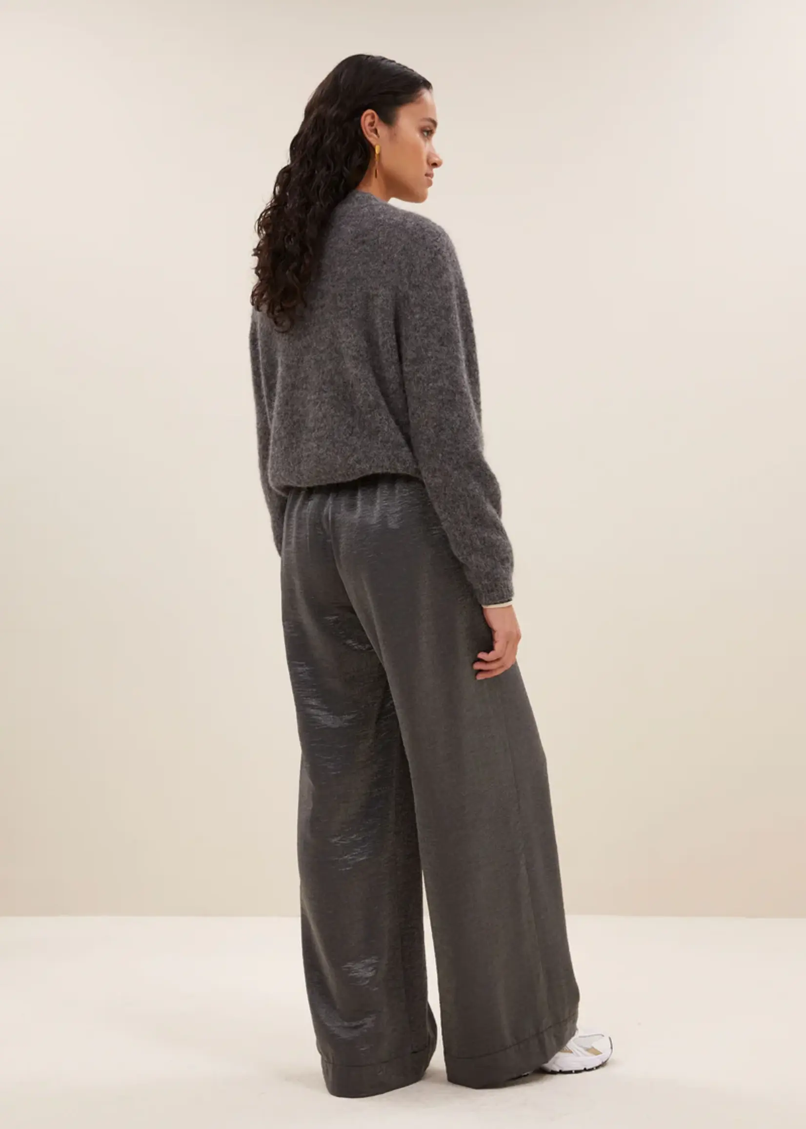 By-Bar Cleo Natural Cardigan - Dark Grey Melee