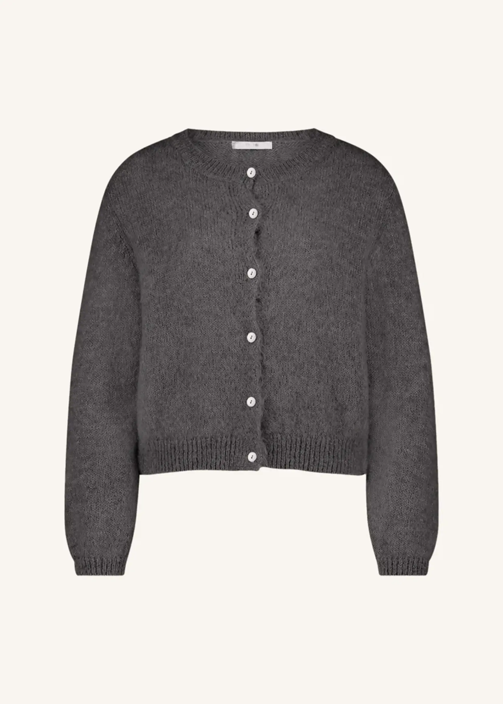 By-Bar Cleo Natural Cardigan - Dark Grey Melee