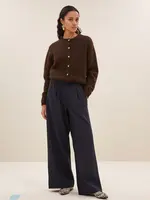 By-Bar Cleo Natural Cardigan - Deep Brown