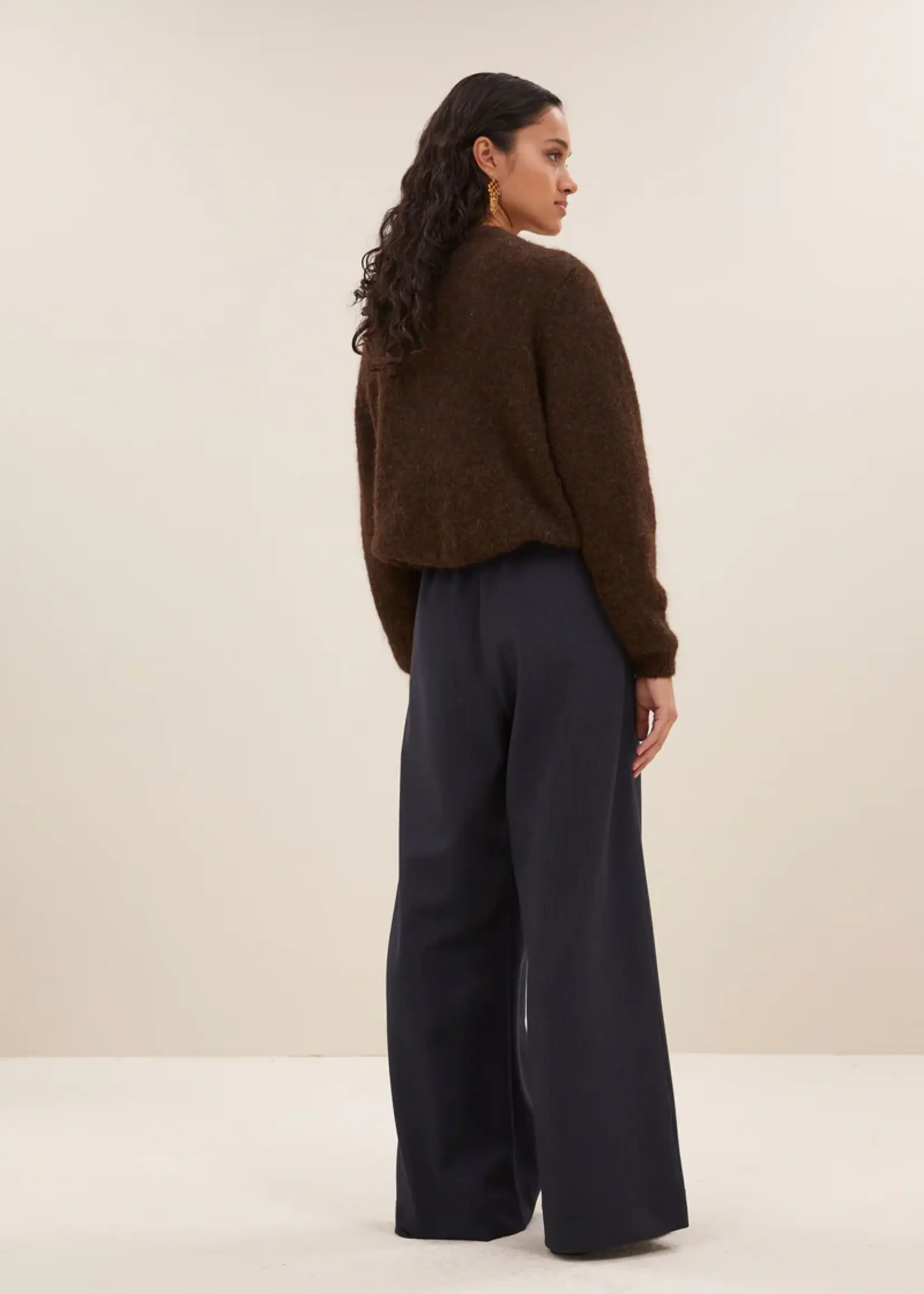 By-Bar Cleo Natural Cardigan - Deep Brown