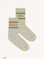By-Bar Lucky Sparkle Grey Socks - Gold