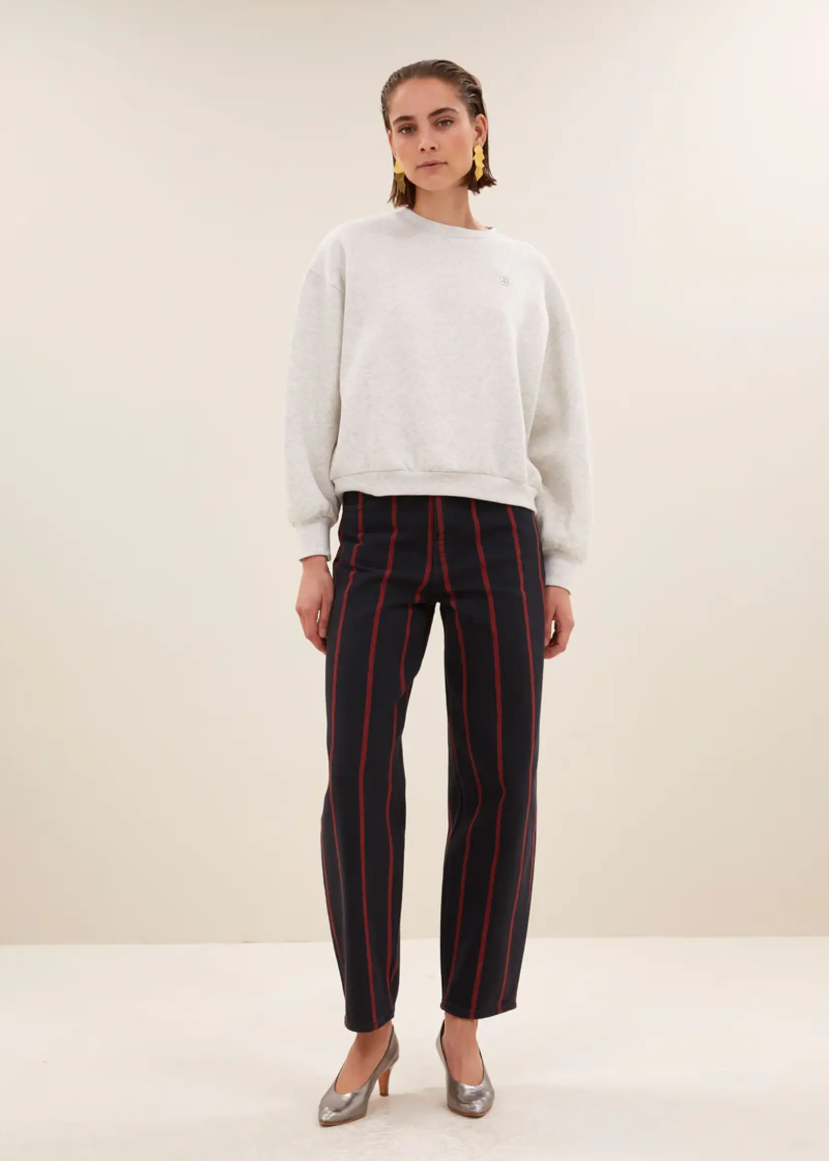 By-Bar Bibi Dance Sweater- Light grey Melee