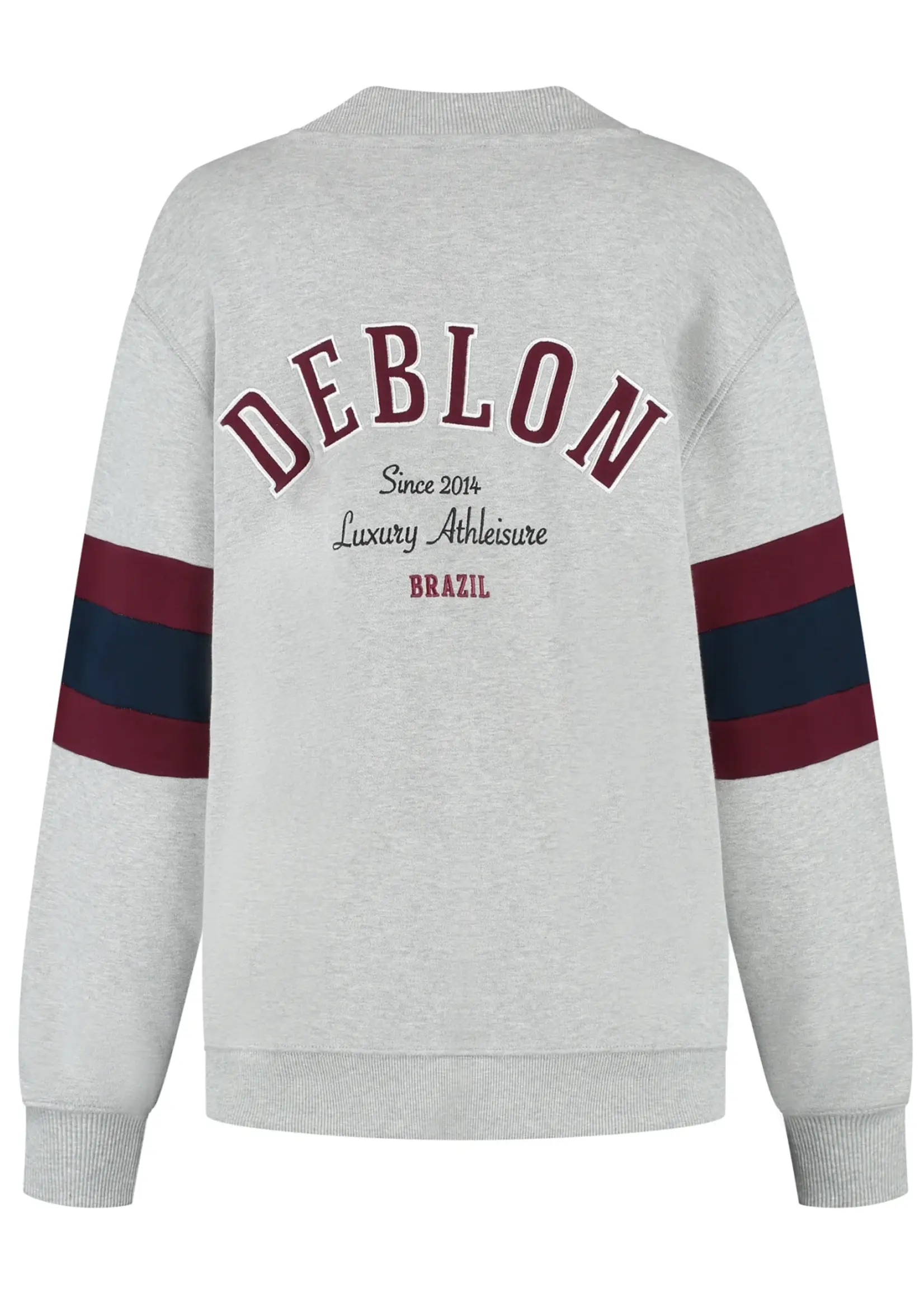 Deblon Sports Noah Varsity Cardigan - Grey Melange Bordeaux Navy