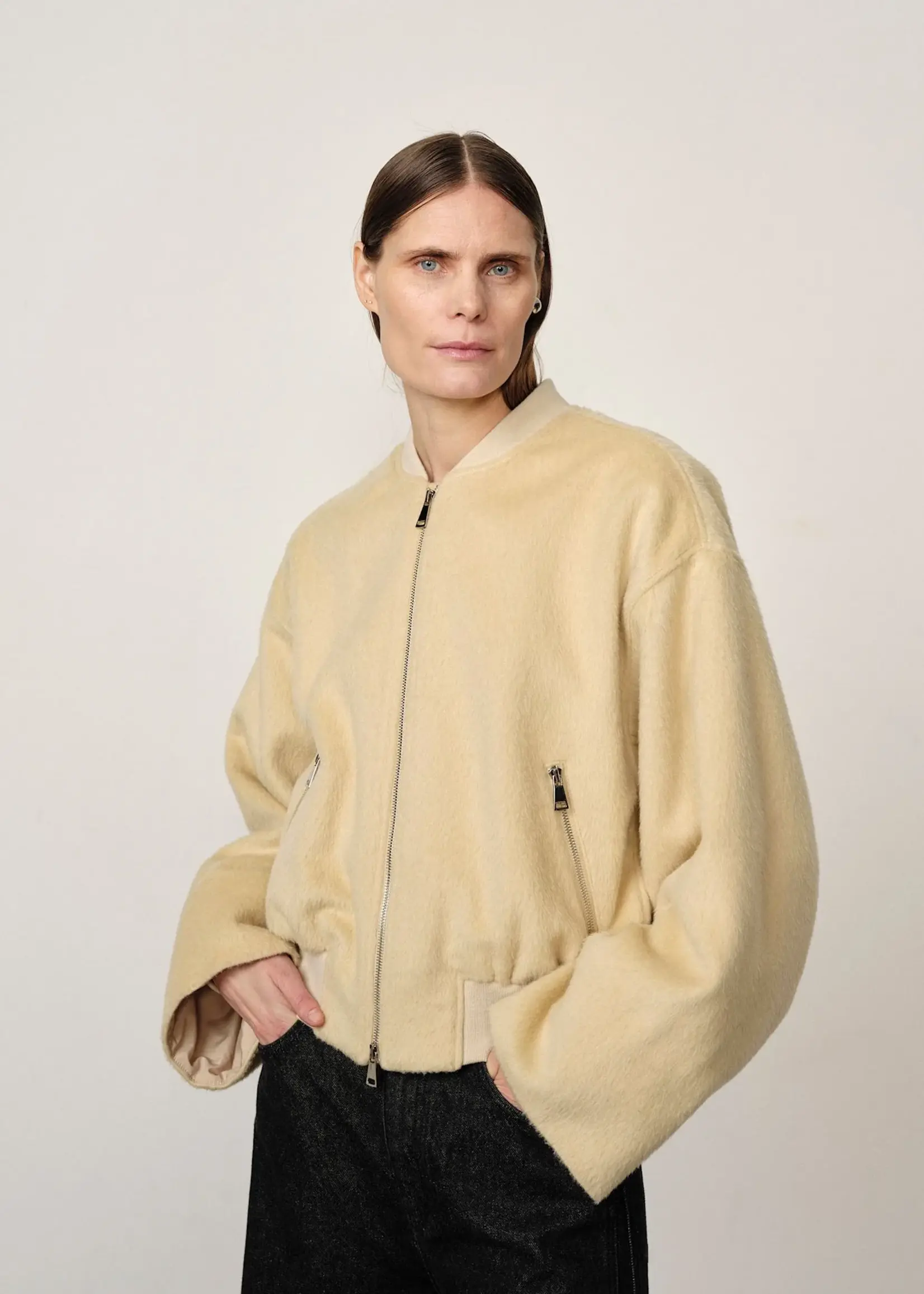 Birgitte Herskind Monica Wool Bomber Jacket - sage