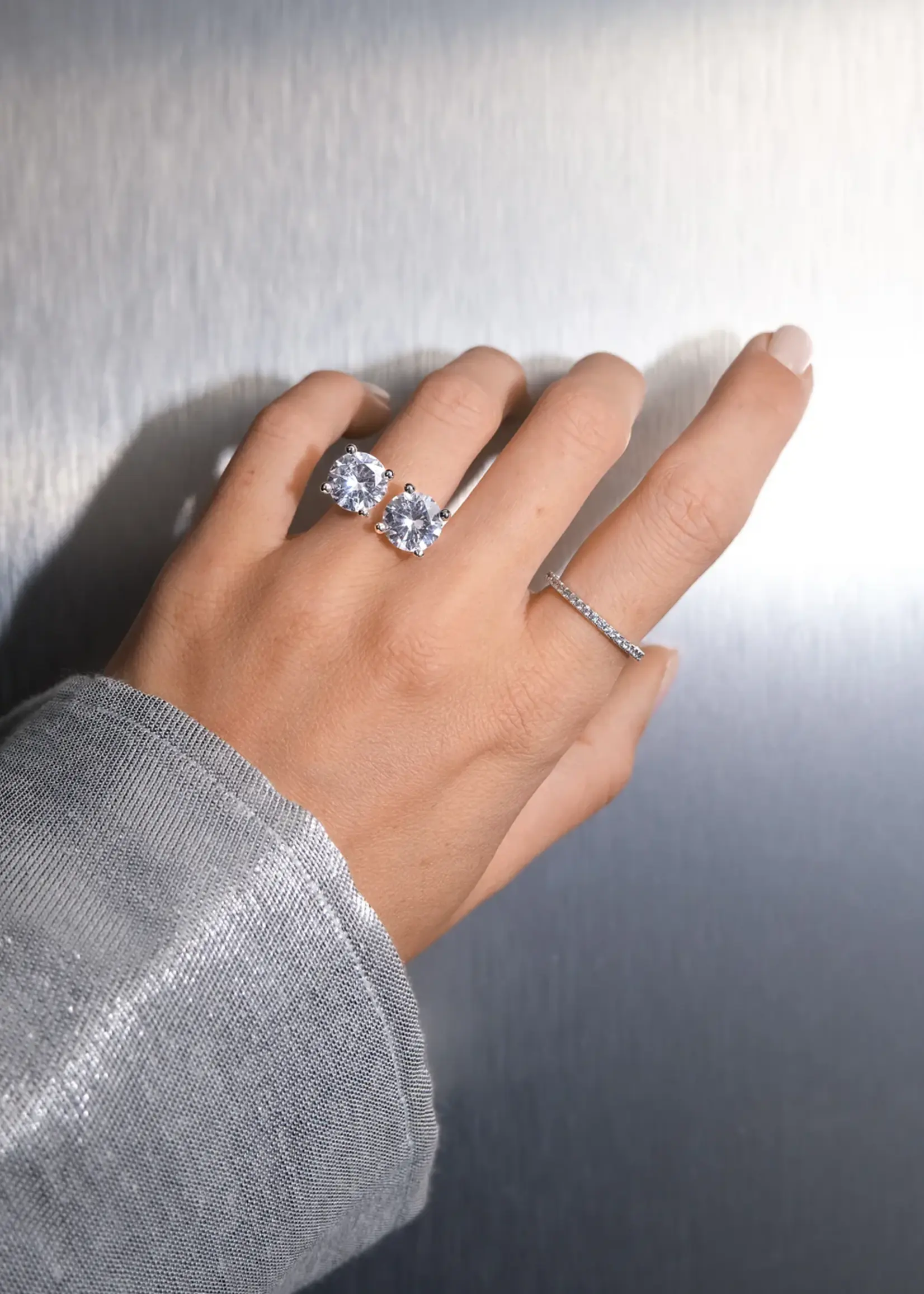 Billion Avenue DOUBLE Diamond Ring - Silver
