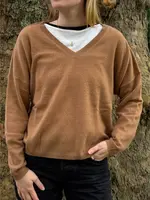 Absolut Cashmere Alicia Pull Col V Manches Longues - Mocha