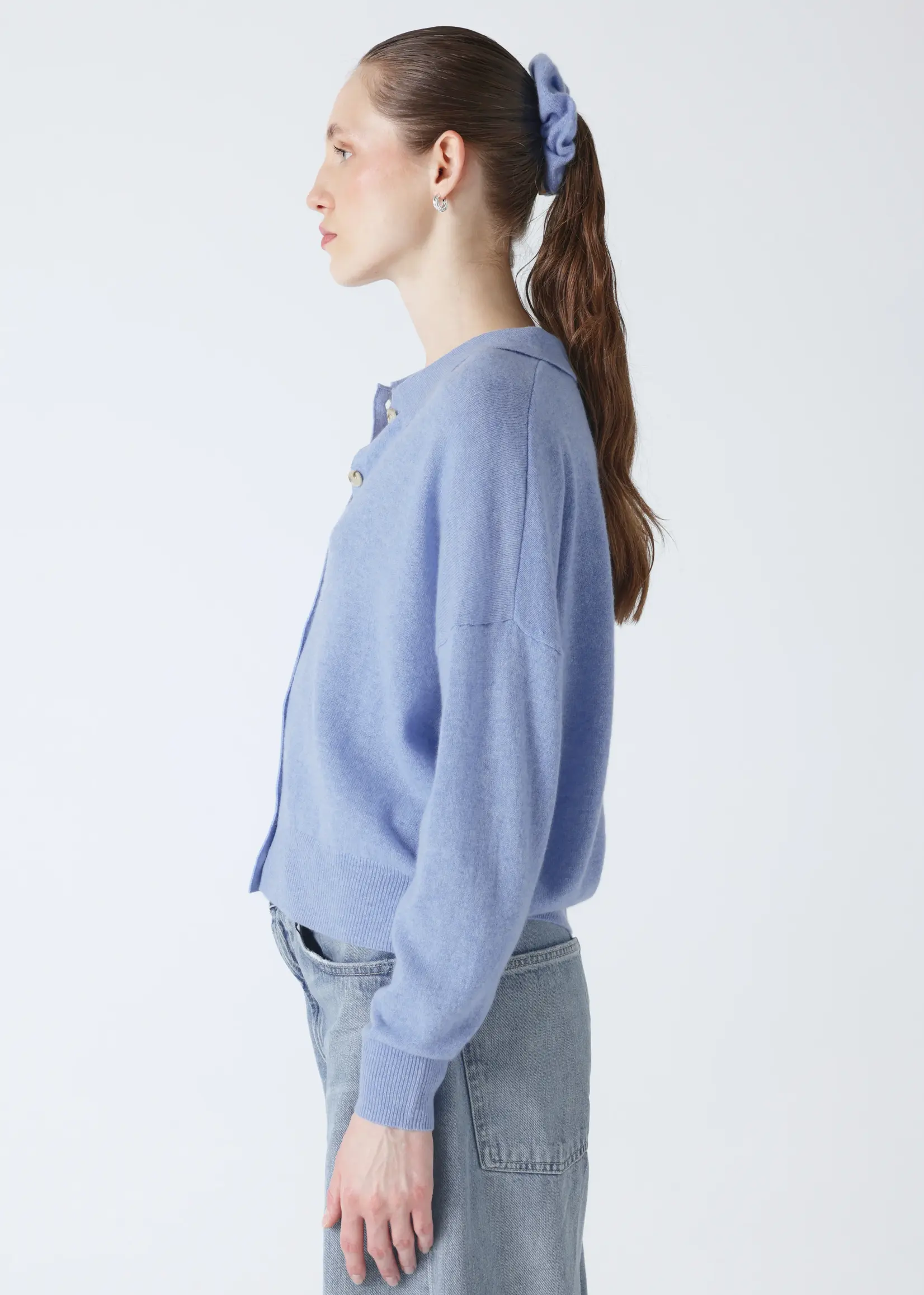 Absolut Cashmere Majura Pull Col  Chemise Avec Boutons - Chambray B