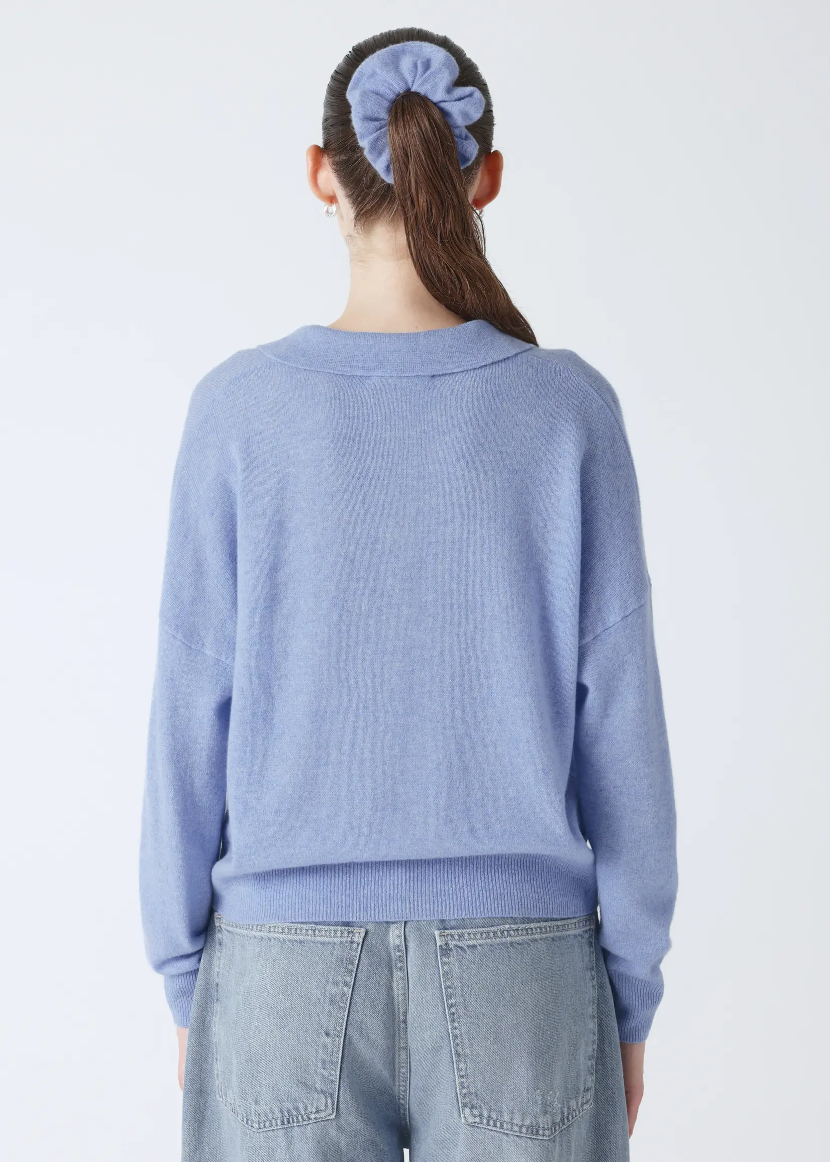 Absolut Cashmere Majura Pull Col  Chemise Avec Boutons - Chambray B