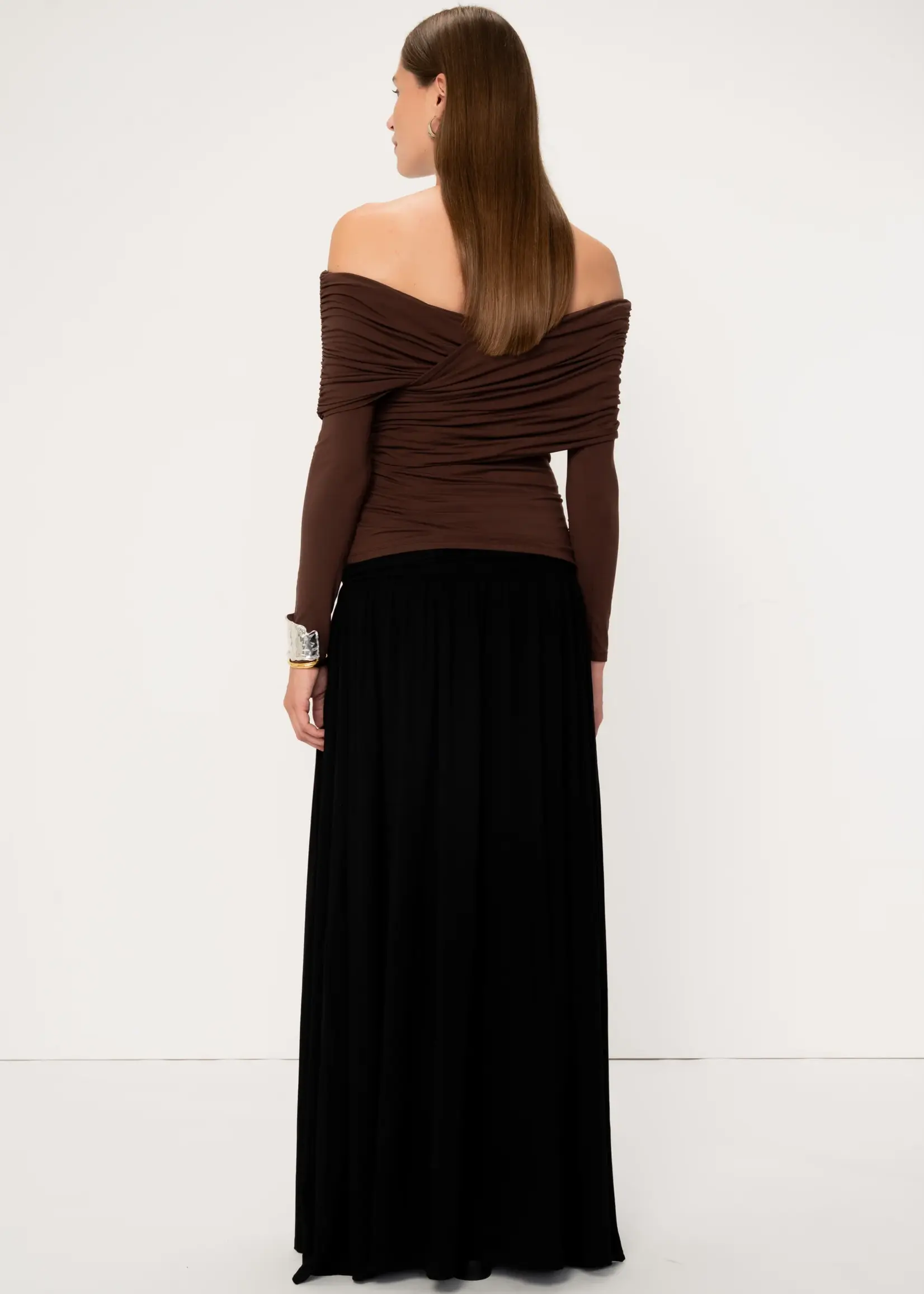 Viveh BOXUS - Off Shoulder Top - Walnut