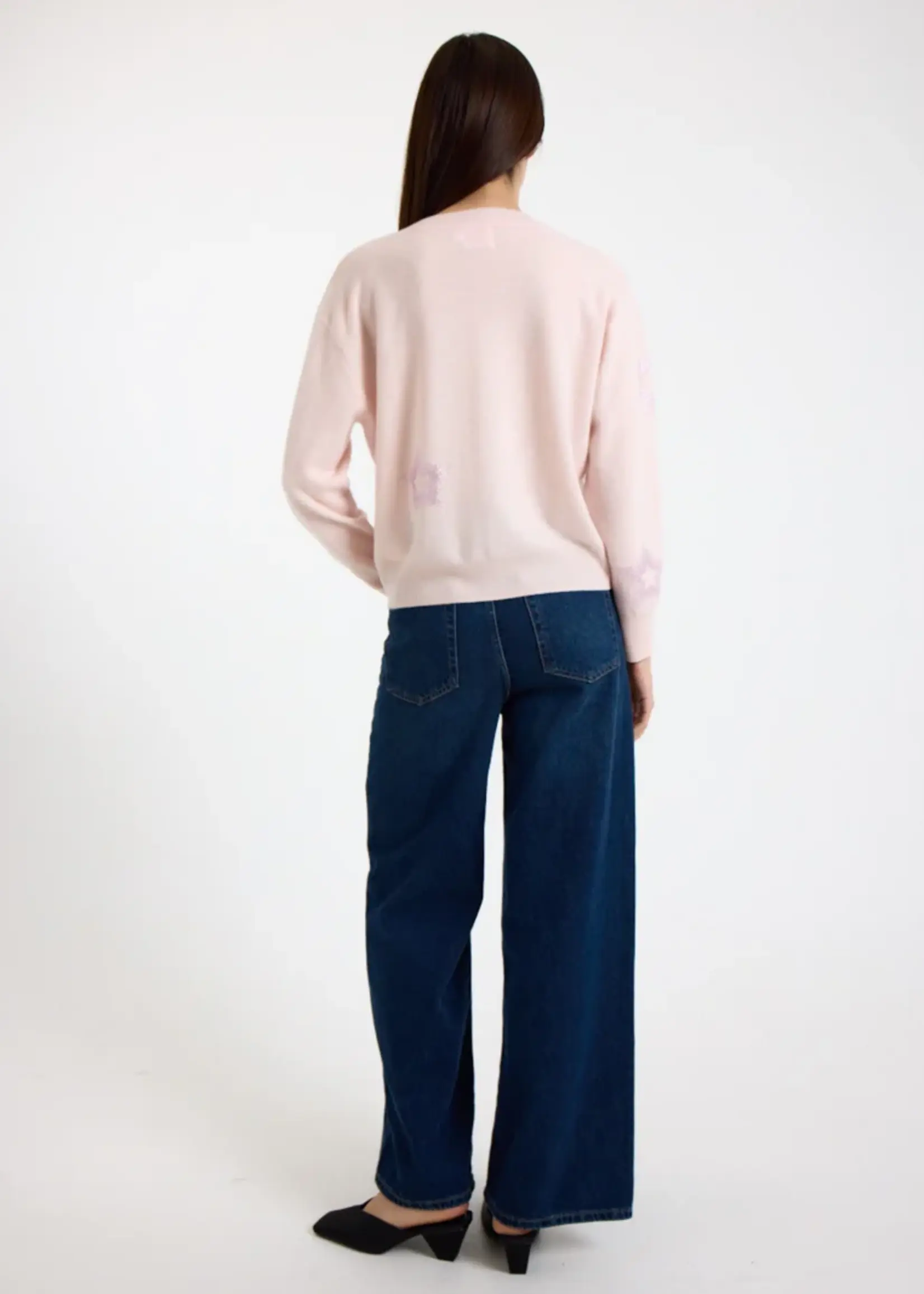 Brodie Star Dust V-Neck Pull - Quartz Pink