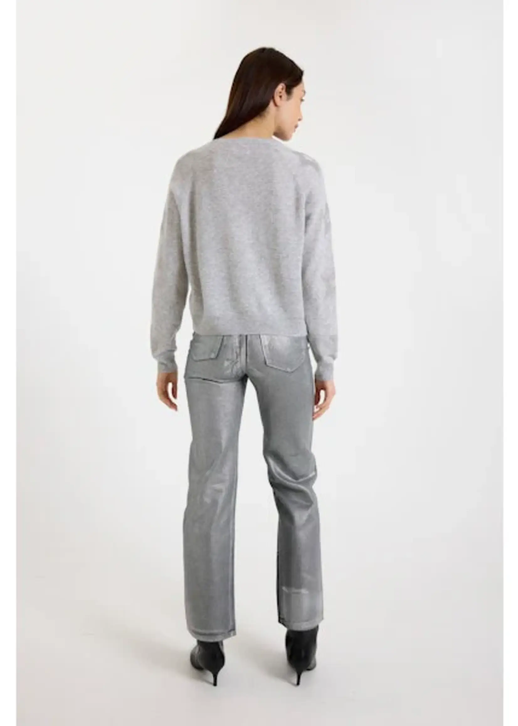 Brodie Star Dust Sleeve Crew Pumm - Super Grey