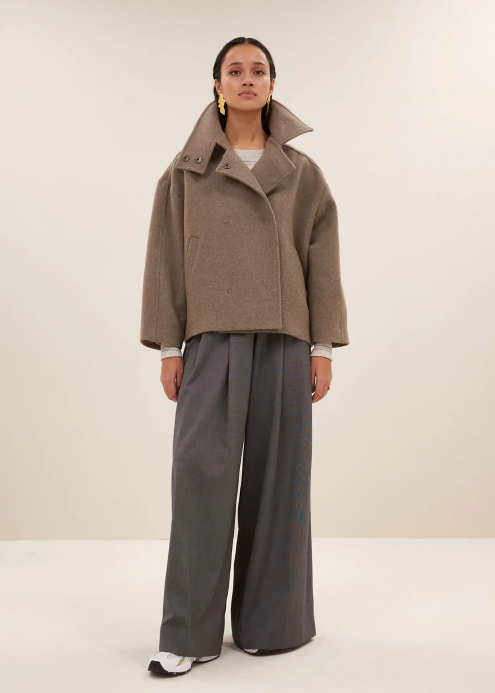 By-Bar Rika Coat - Dark Sand