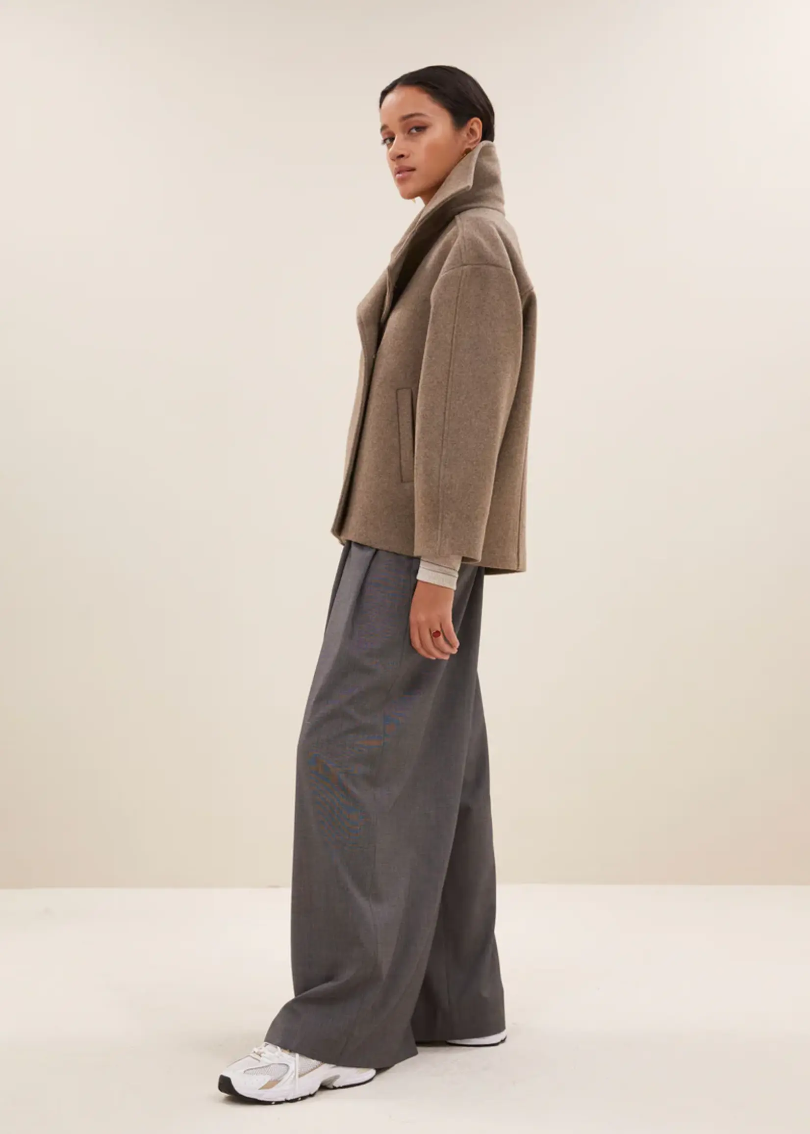 By-Bar Rika Coat - Dark Sand