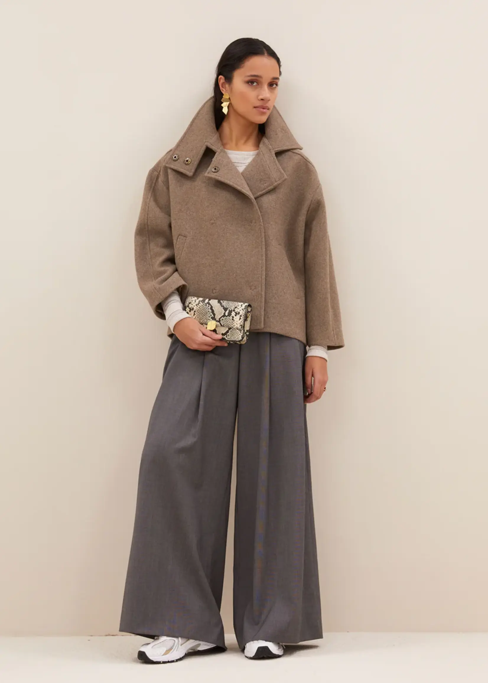 By-Bar Rika Coat - Dark Sand