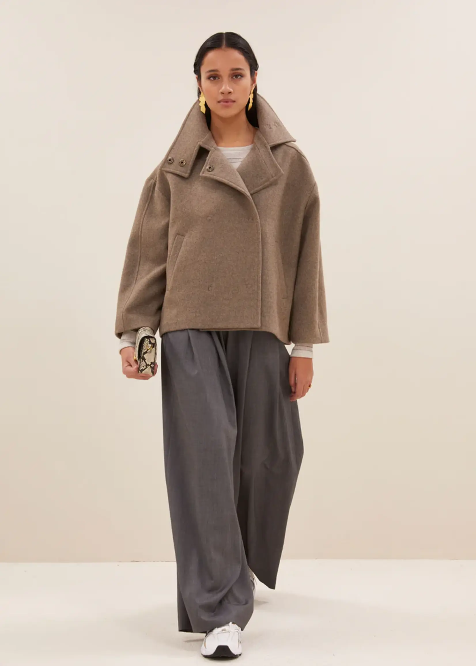 By-Bar Rika Coat - Dark Sand