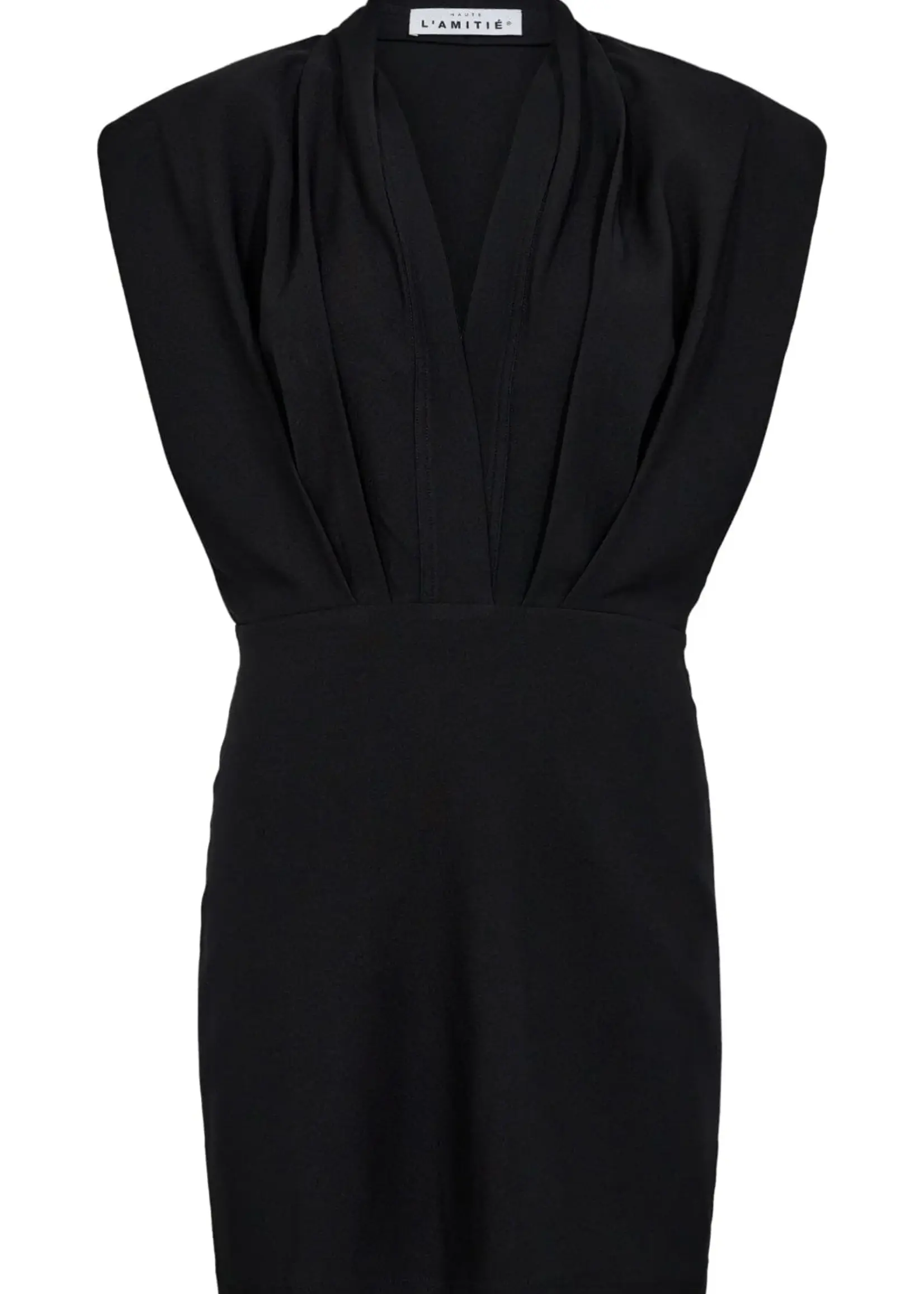 Haute L'Amitié L'Egance Crop Drape Dress - Black