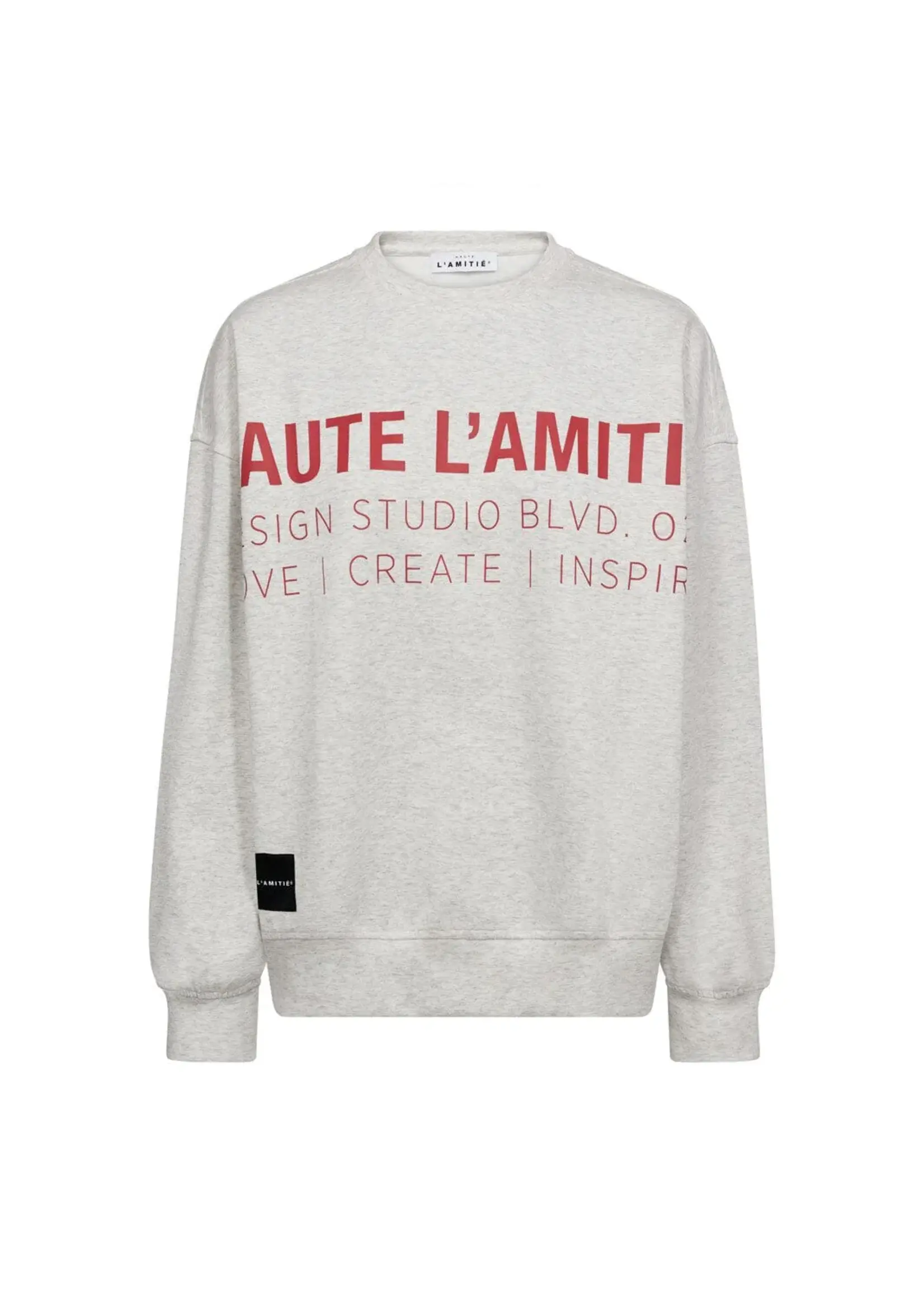 Haute L'Amitié Studio Logo Sweater Pearl Melange / Red