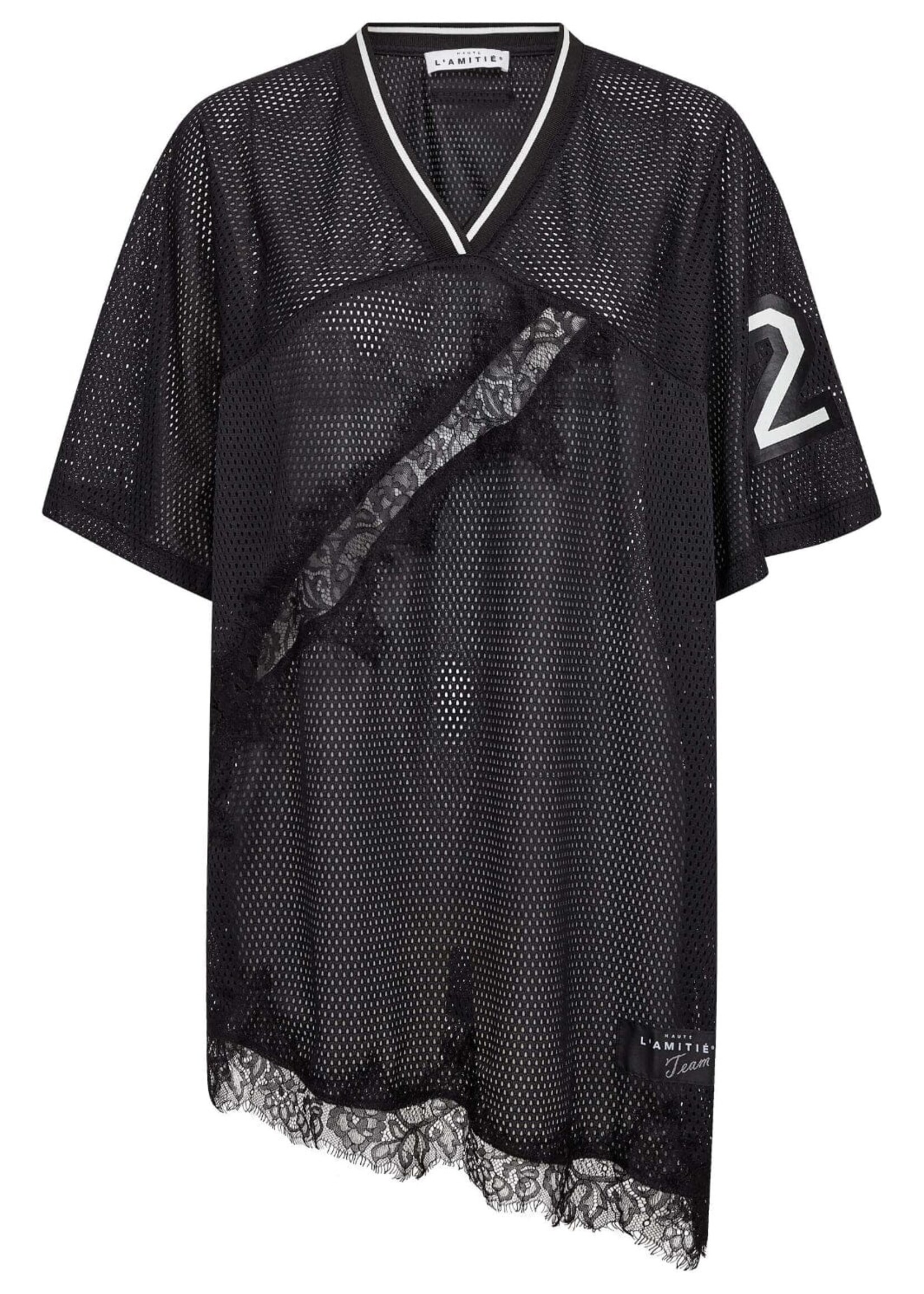 Haute L'Amitié Drift Asym Lace Tee - Black