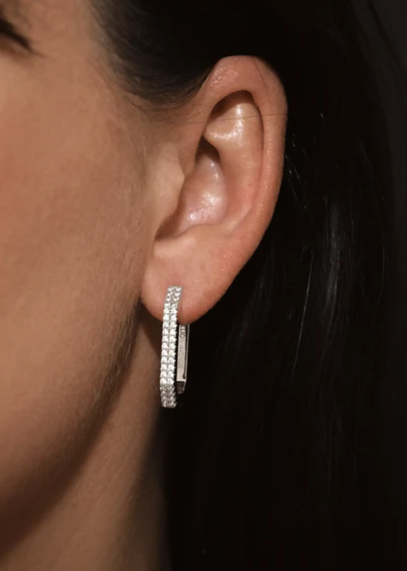 Billion Avenue OCTA Short Diamond Earrings - Silver