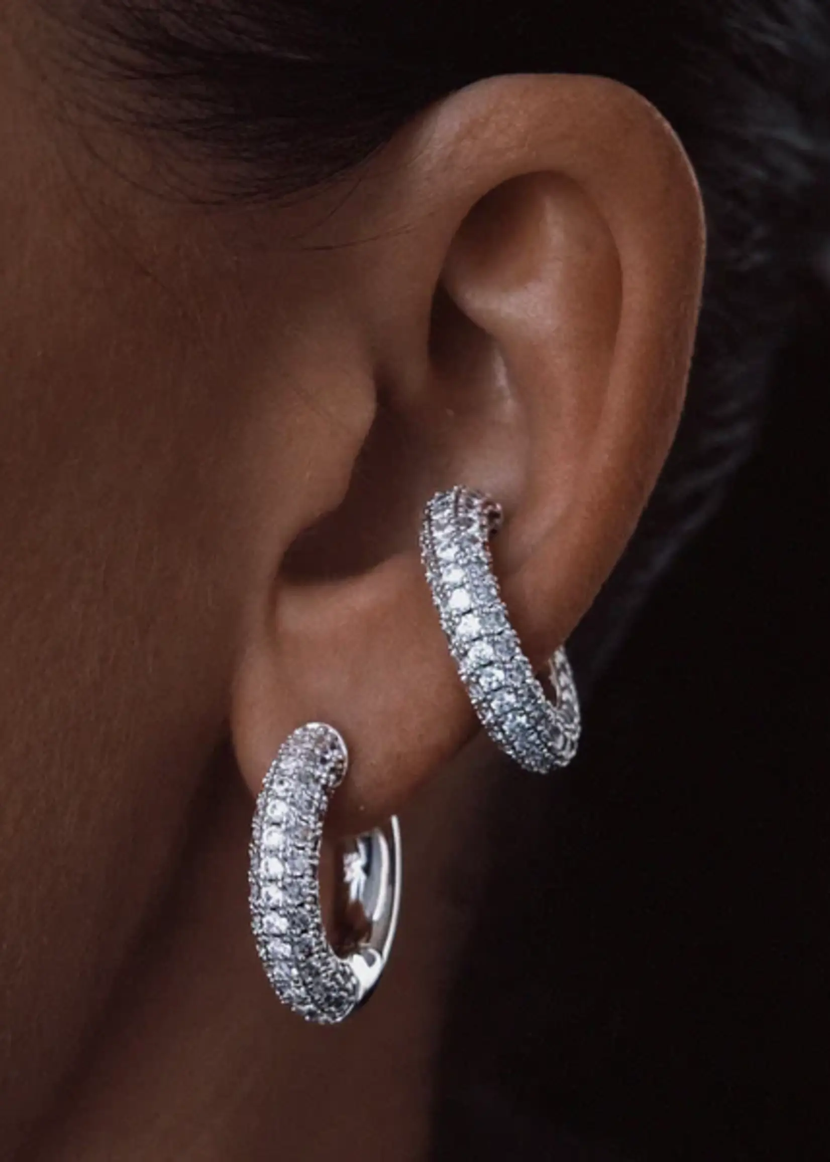 Billion Avenue CHUNKY Diamond kos Earcuff - Silver