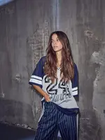 Haute L'Amitié Drift Combo Number Tee - Navy