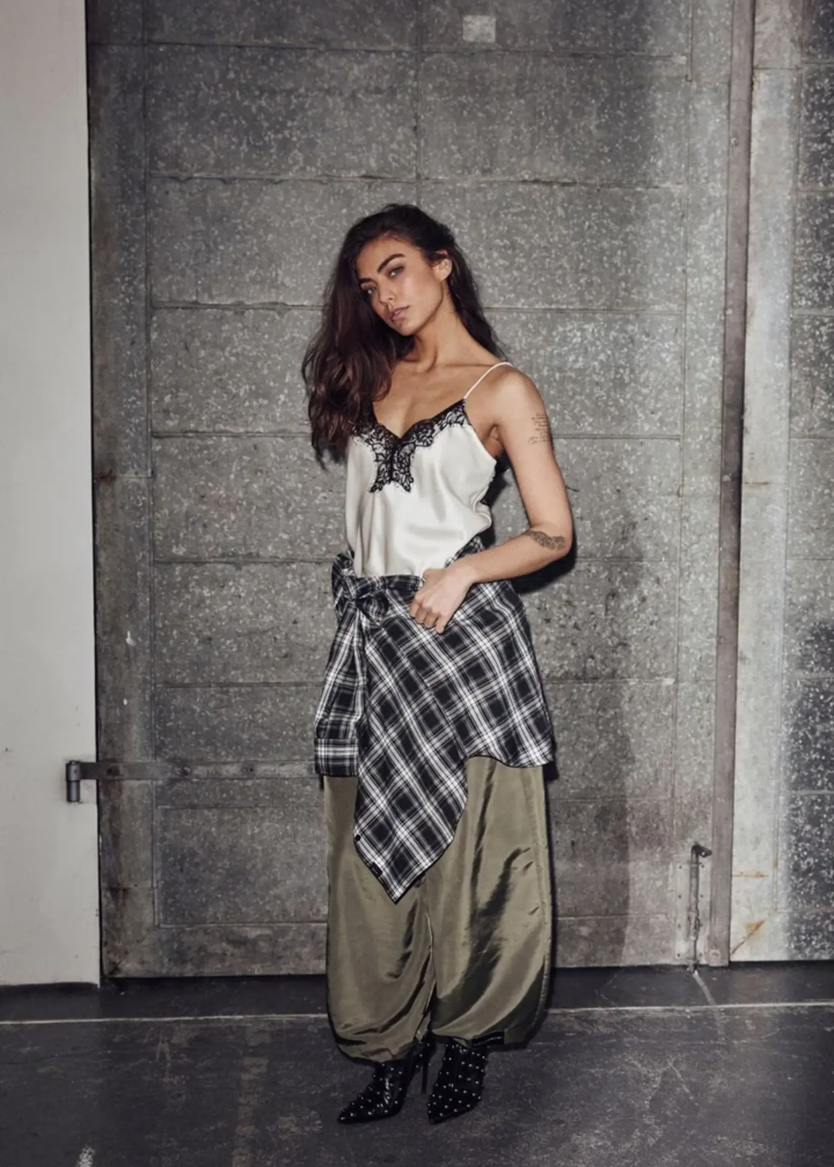 Haute L'Amitié Naomi Asym contrast Lingerie Top - Pearl