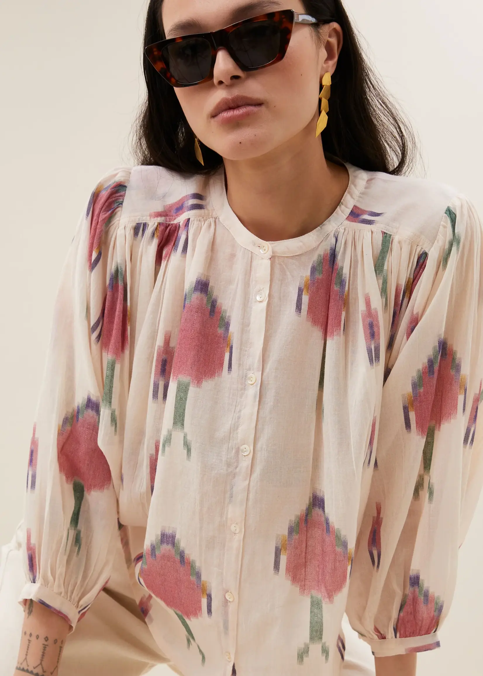 By-Bar Becky Ikat Blouse - Spring