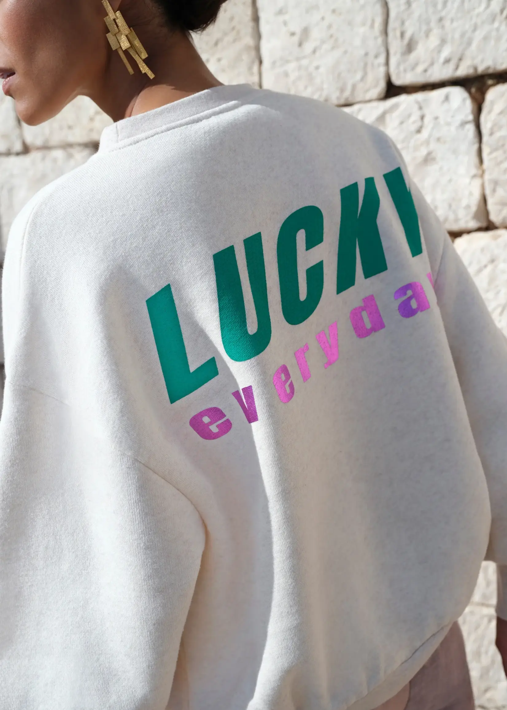 By-Bar Bibi Melange Lucky Everyday Sweater - Oyster Melee