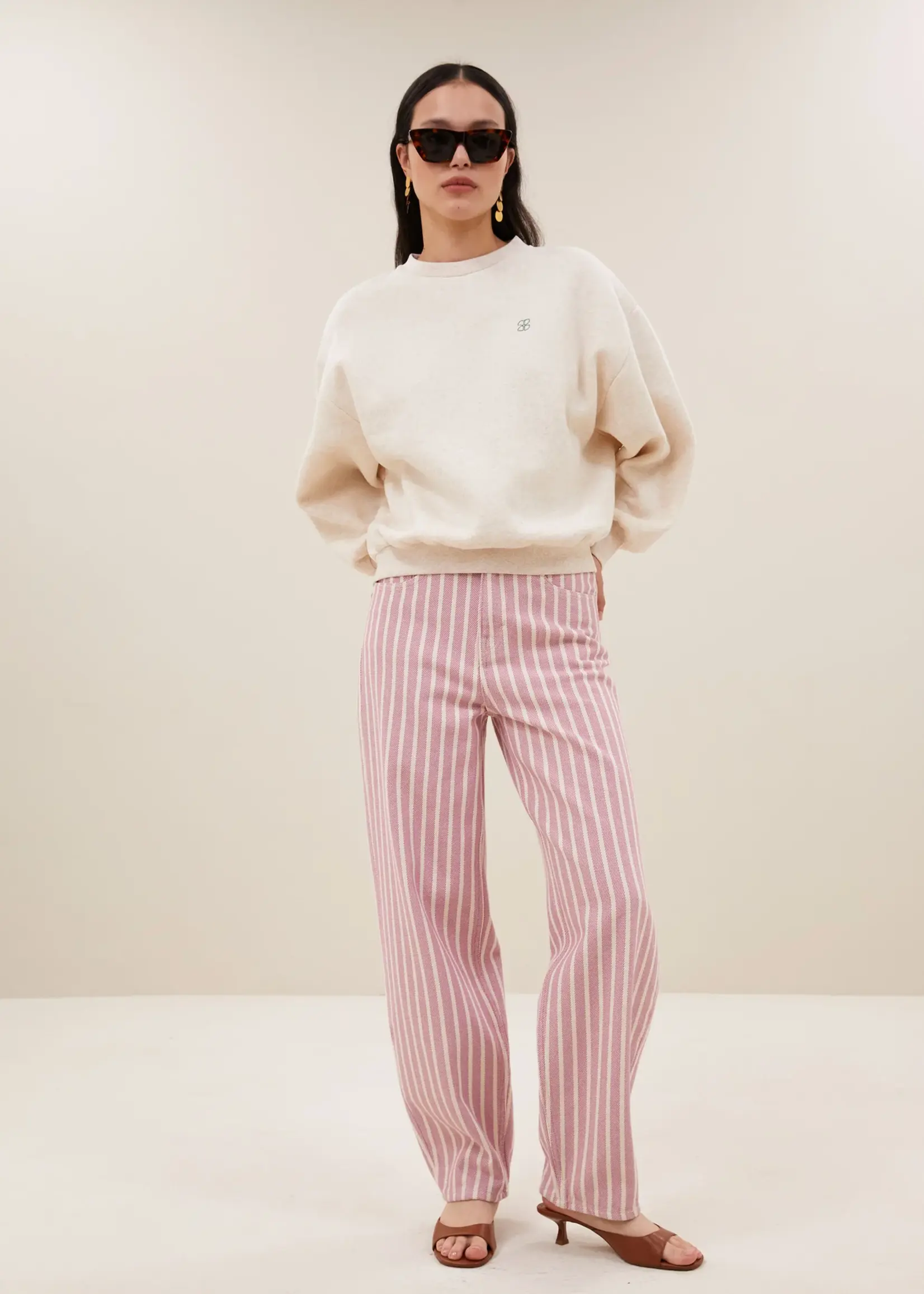 By-Bar Bibi Melange Lucky Everyday Sweater - Oyster Melee