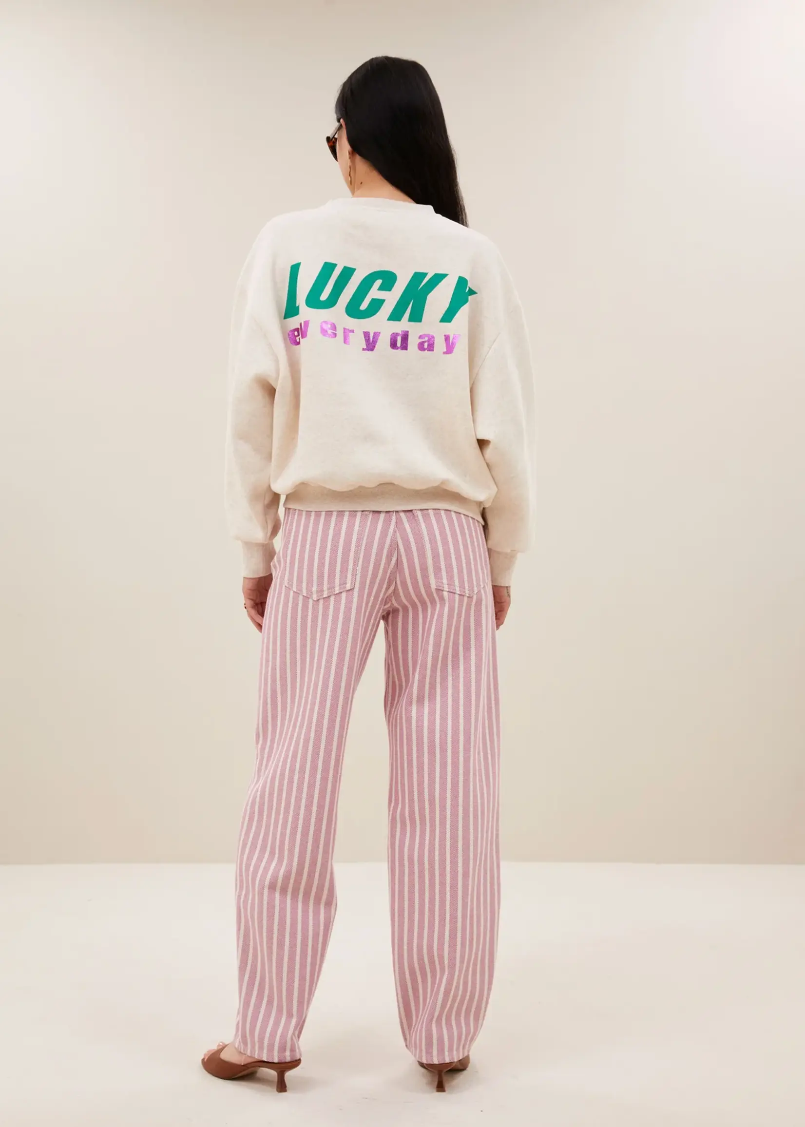 By-Bar Bibi Melange Lucky Everyday Sweater - Oyster Melee