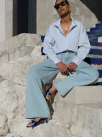 By-Bar Jule Stripe Blouse - Blue Seer Stripe