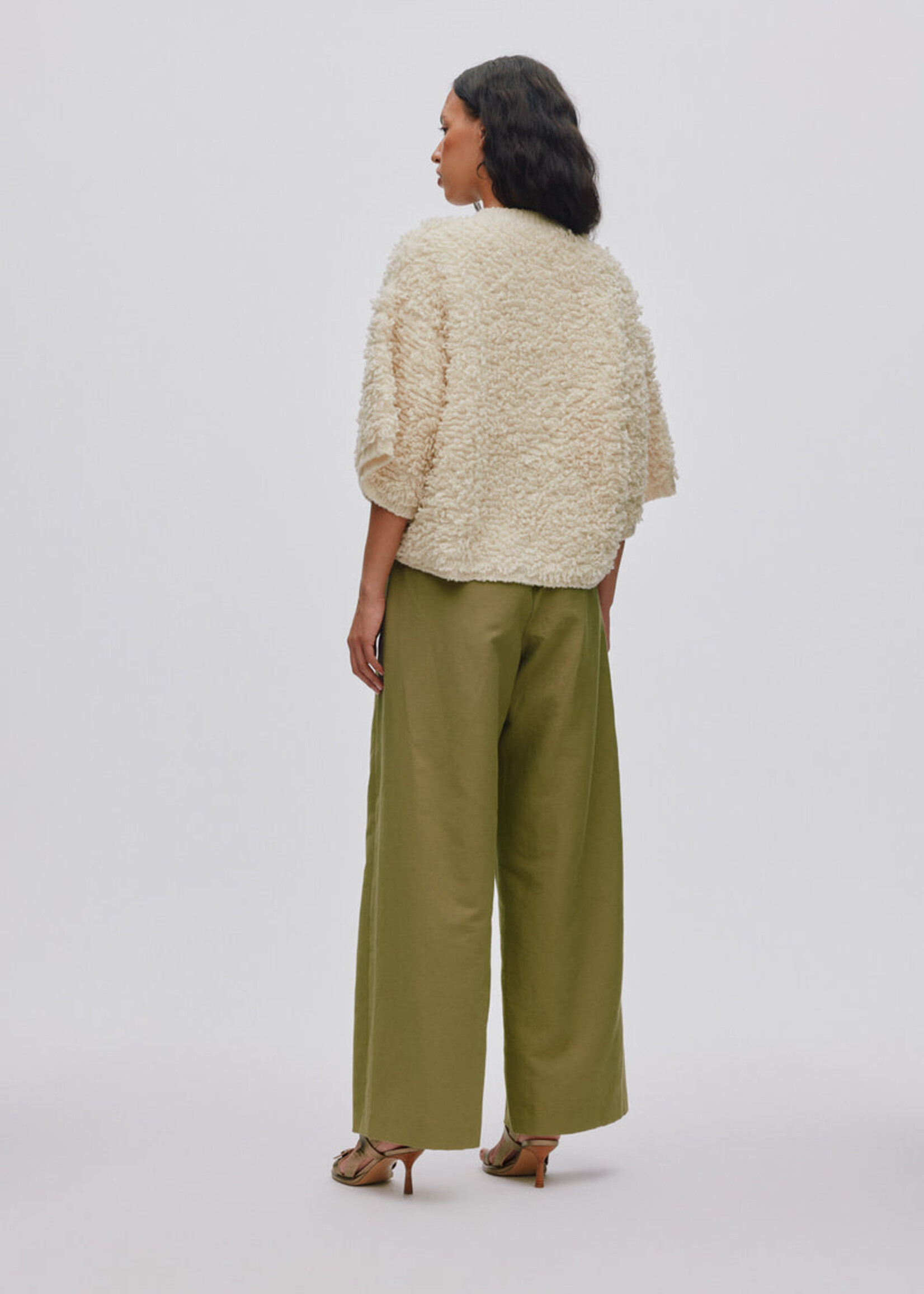 Rabens Saloner ALICE Shaggy Lam Knit Cardigan - Off White