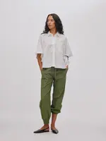 Rabens Saloner BERTE Poplin Curves Hem Shirt - White