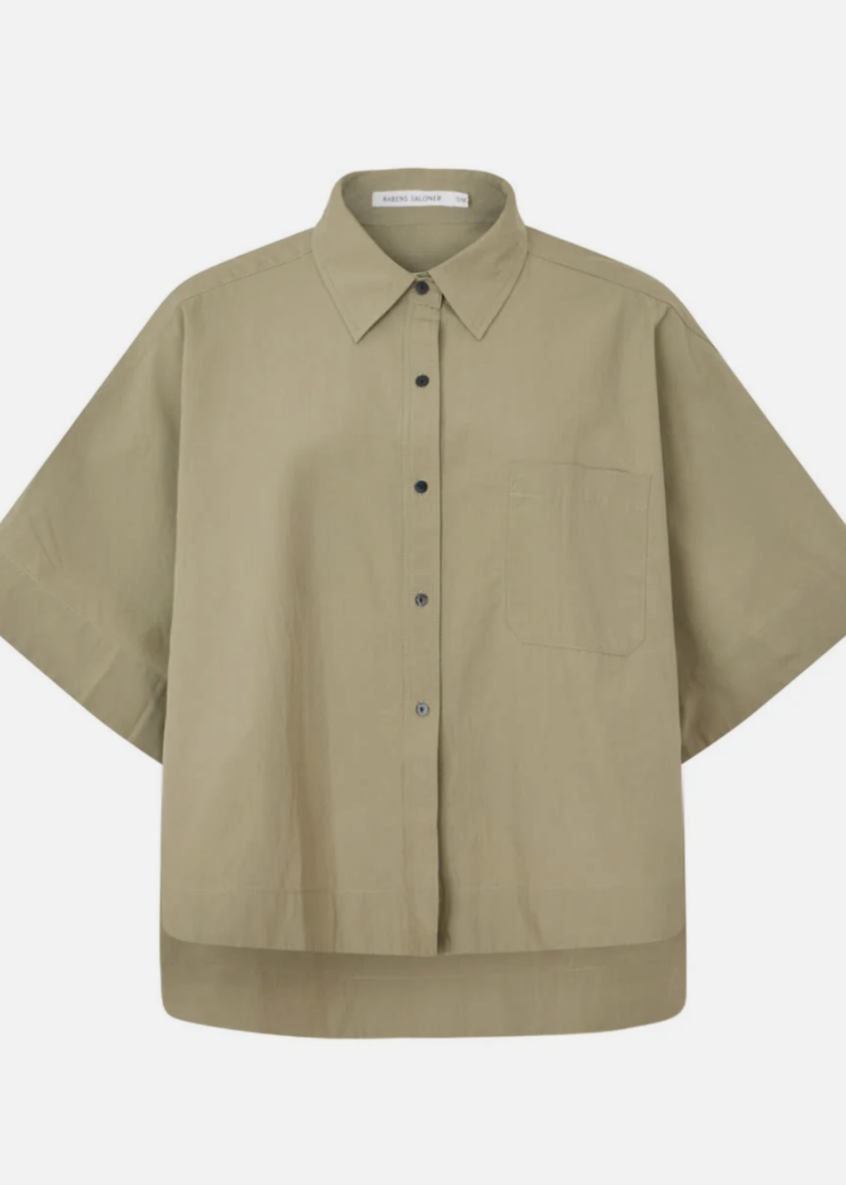 Rabens Saloner BERTE Poplin Curves Hem Shirt - Vertiver