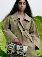 Rabens Saloner SULI Ikat Big Clutch - Forest pink sand & citrus combo