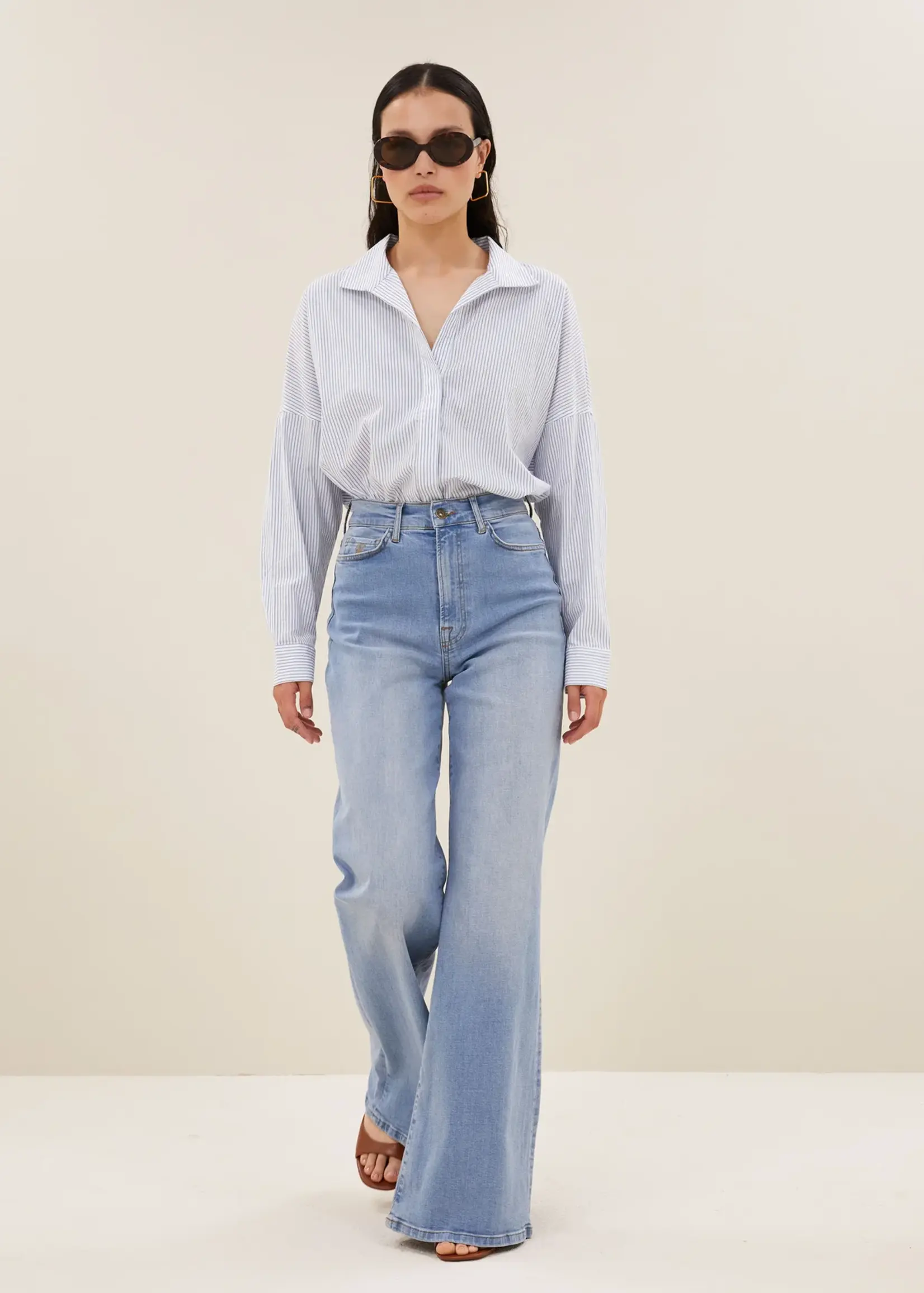 By-Bar Jule Stripe Blouse - Blue Seer