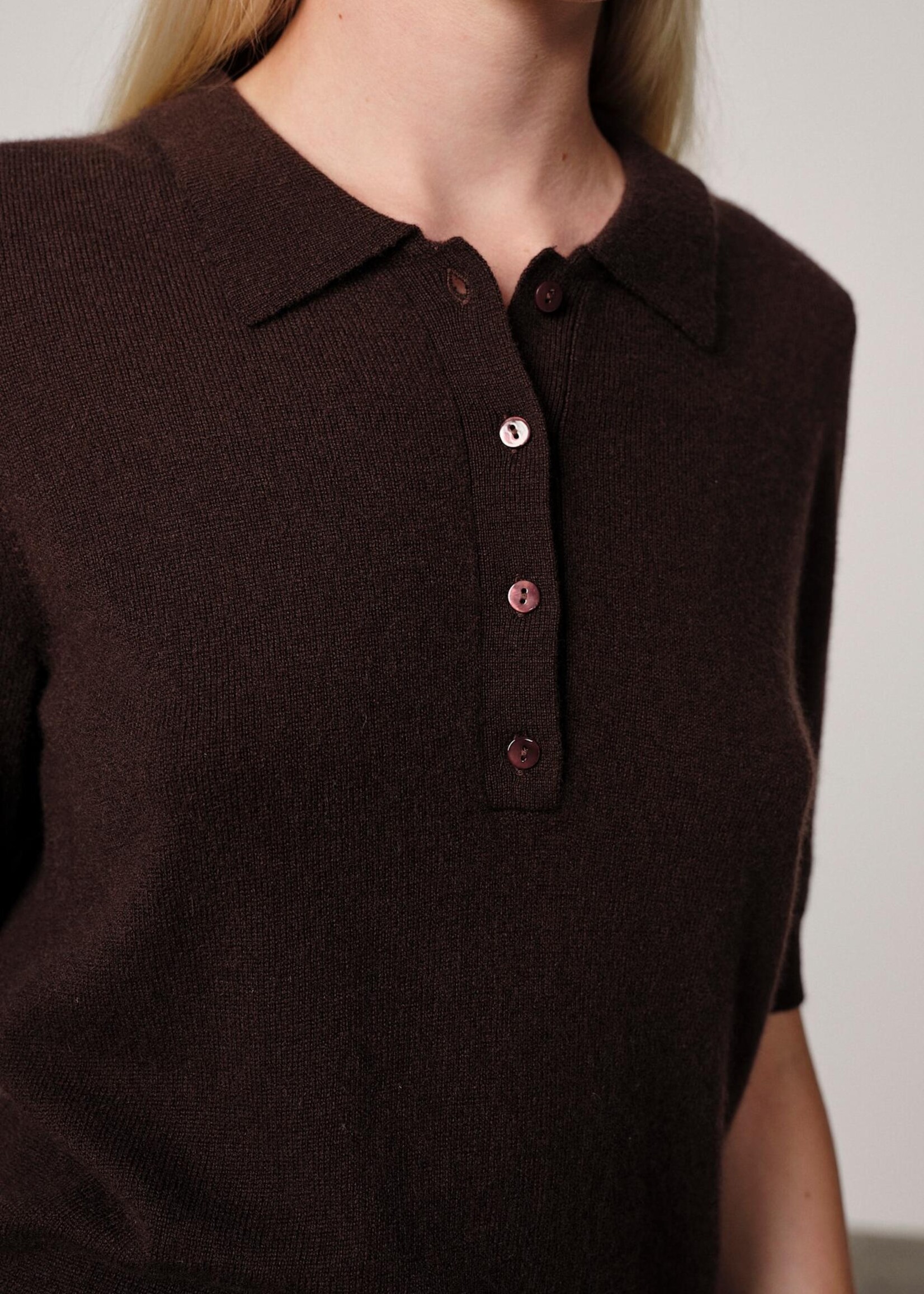 Birgitte Herskind Alberto Knit Polo Blouse - Java Brown