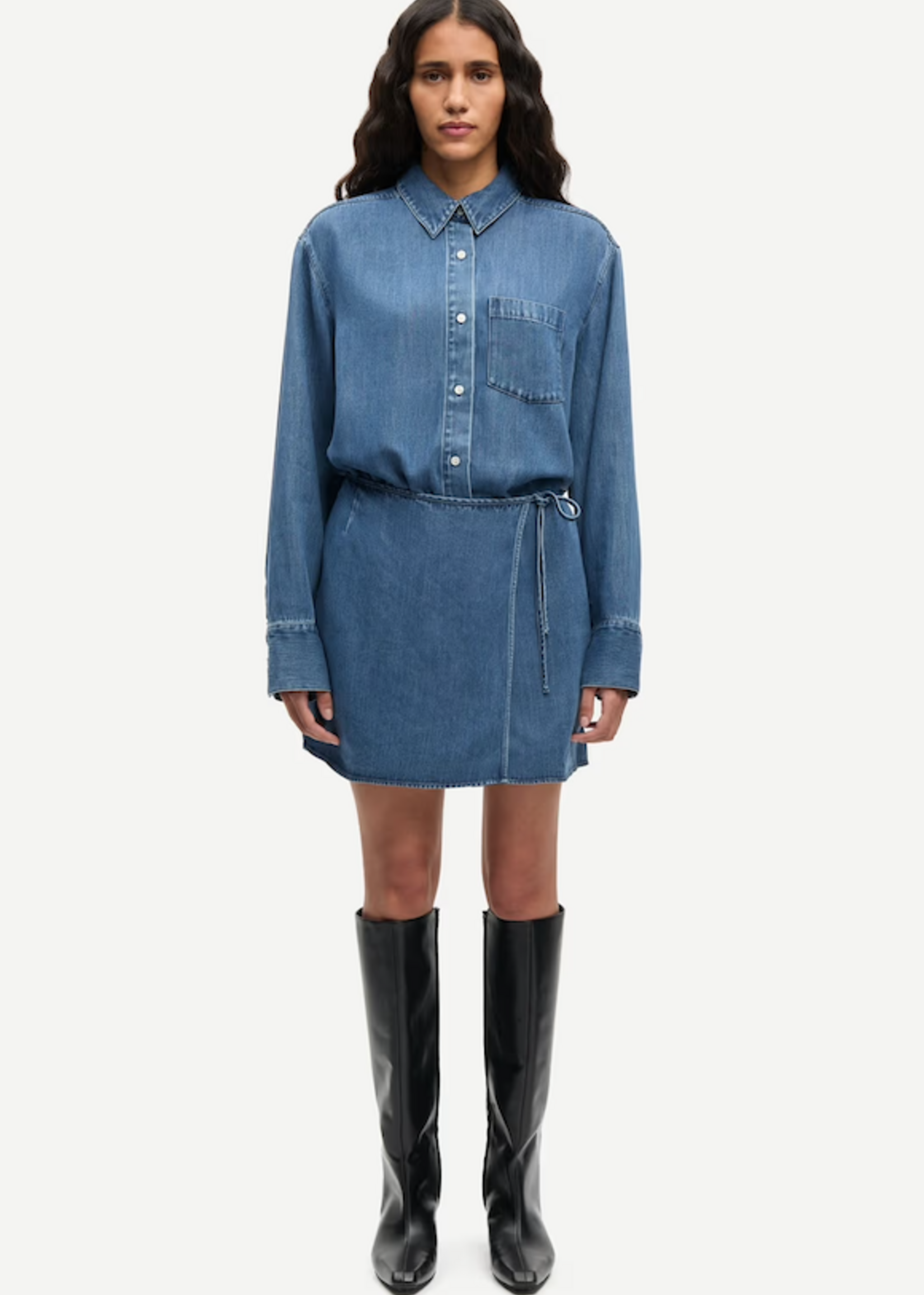 Samsoe Samsoe Sasky Dress 15645 - Medium Denim Blue