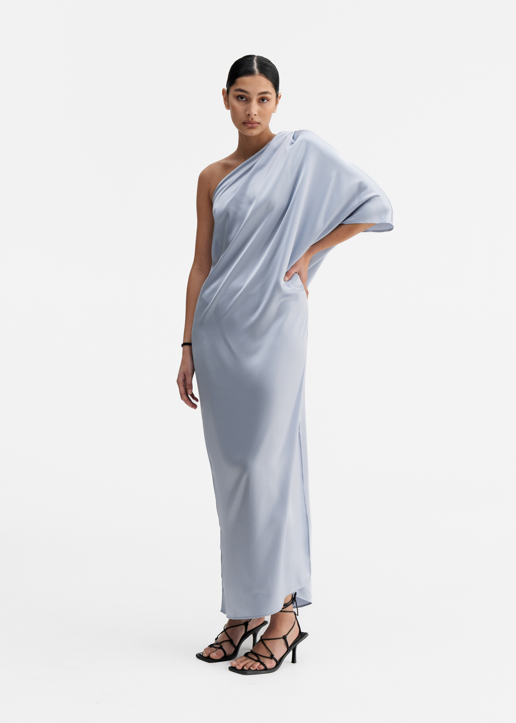 Ahlvar Gallery ELLA Satin Dress - Denim Blue