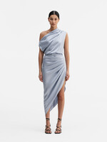 Ahlvar Gallery LANA Satin Dress - Denim Blue