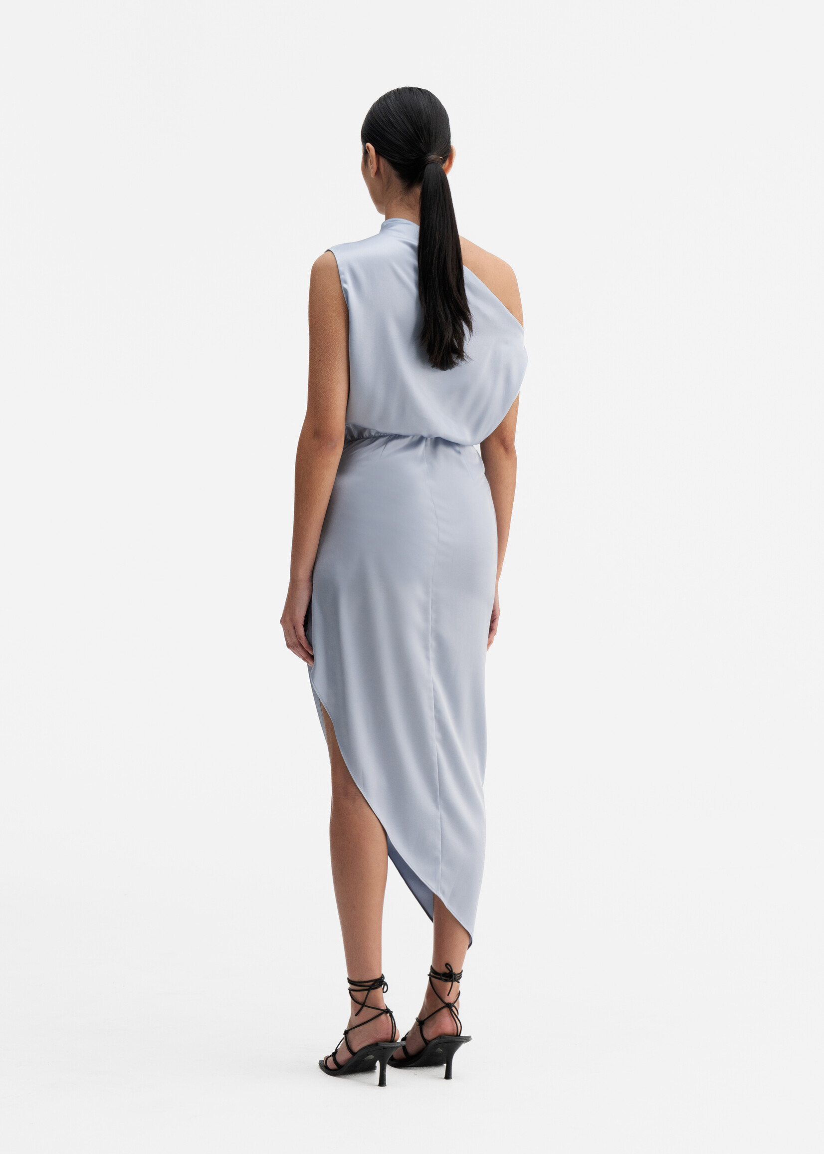Ahlvar Gallery LANA Satin Dress - Denim Blue